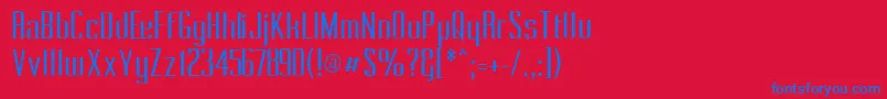 Pecot011 Font – Blue Fonts on Red Background