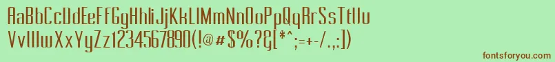 Pecot011 Font – Brown Fonts on Green Background