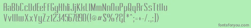 フォントPecot011 – 緑の背景に灰色の文字