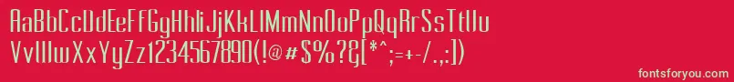 Pecot011 Font – Green Fonts on Red Background