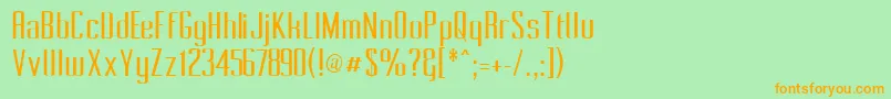 Pecot011-Schriftart – Orangefarbene Schriften auf grünem Hintergrund