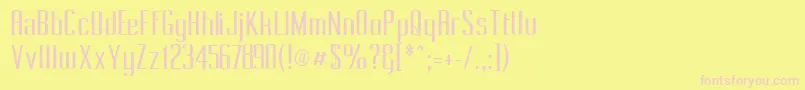 Pecot011 Font – Pink Fonts on Yellow Background