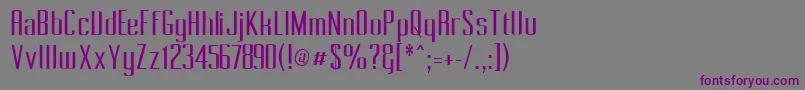 フォントPecot011 – 紫色のフォント、灰色の背景