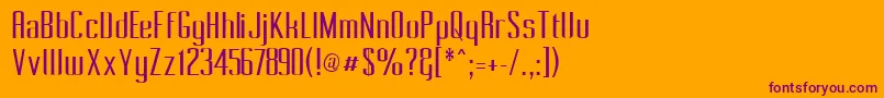 Pecot011 Font – Purple Fonts on Orange Background