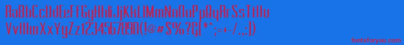Pecot011 Font – Red Fonts on Blue Background