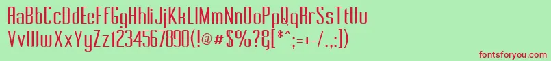 Pecot011 Font – Red Fonts on Green Background