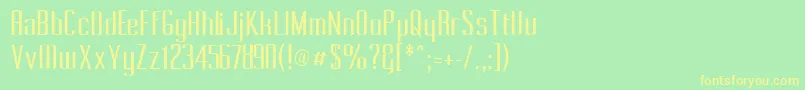 Pecot011 Font – Yellow Fonts on Green Background