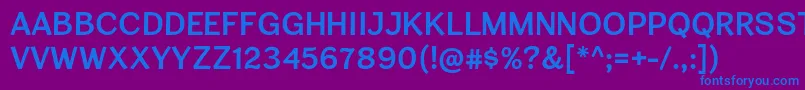 フォントCardiganTitlingSb – 紫色の背景に青い文字