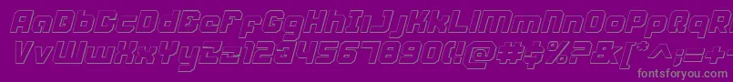 Fonte WeaponeerShadowItalic – fontes cinzas em um fundo violeta