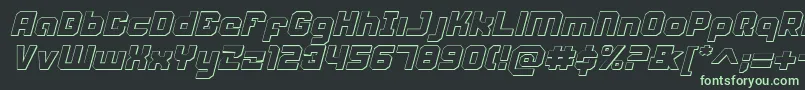 WeaponeerShadowItalic Font – Green Fonts on Black Background