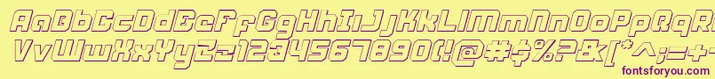 WeaponeerShadowItalic Font – Purple Fonts on Yellow Background