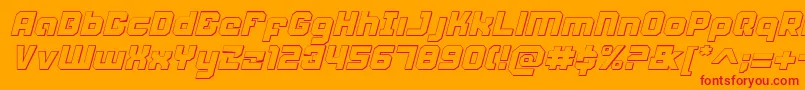Fonte WeaponeerShadowItalic – fontes vermelhas em um fundo laranja