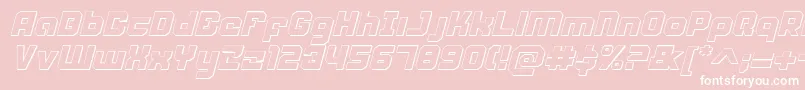 WeaponeerShadowItalic-Schriftart – Weiße Schriften auf rosa Hintergrund