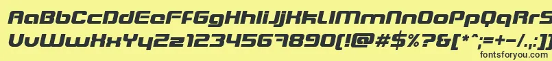 BlasterItalic Font – Black Fonts on Yellow Background