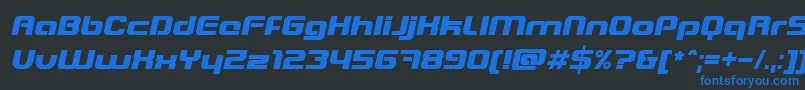 BlasterItalic Font – Blue Fonts on Black Background
