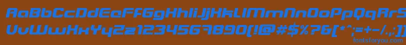 BlasterItalic Font – Blue Fonts on Brown Background