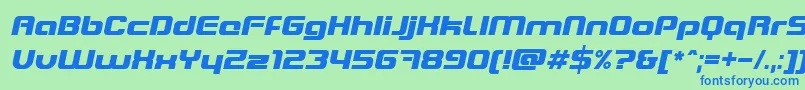 Шрифт BlasterItalic – синие шрифты на зелёном фоне