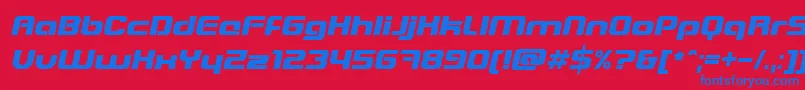 BlasterItalic Font – Blue Fonts on Red Background