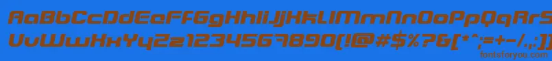 BlasterItalic Font – Brown Fonts on Blue Background