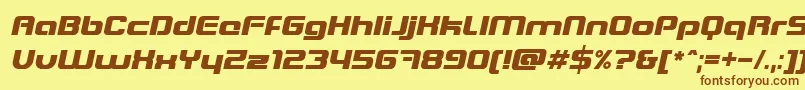 BlasterItalic Font – Brown Fonts on Yellow Background