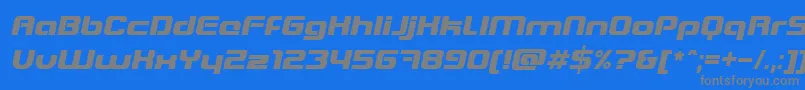 BlasterItalic Font – Gray Fonts on Blue Background