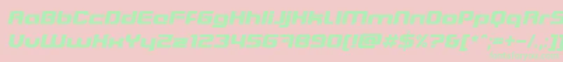 BlasterItalic Font – Green Fonts on Pink Background