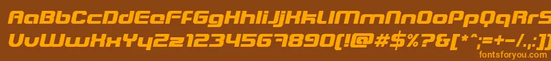 BlasterItalic Font – Orange Fonts on Brown Background