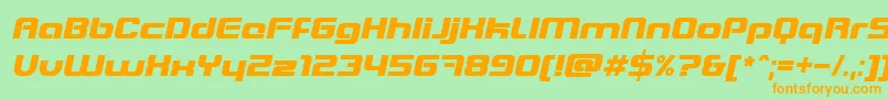 BlasterItalic Font – Orange Fonts on Green Background