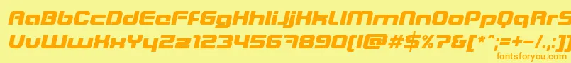 BlasterItalic Font – Orange Fonts on Yellow Background