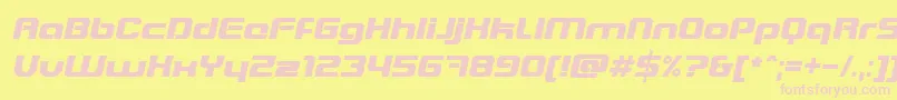 BlasterItalic Font – Pink Fonts on Yellow Background