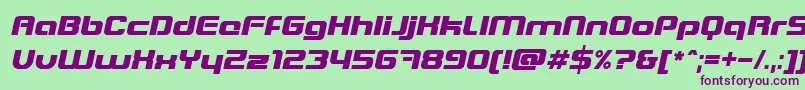 BlasterItalic Font – Purple Fonts on Green Background