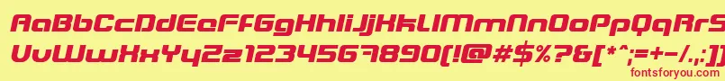 BlasterItalic Font – Red Fonts on Yellow Background