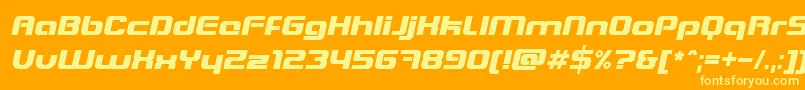 BlasterItalic Font – Yellow Fonts on Orange Background