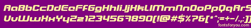 BlasterItalic Font – Yellow Fonts on Purple Background