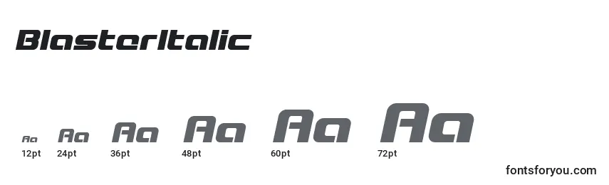 BlasterItalic Font Sizes