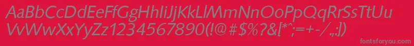 フォントSaxonyserialItalic – 赤い背景に灰色の文字