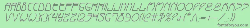 フォントCoydecoi – 緑の背景に灰色の文字