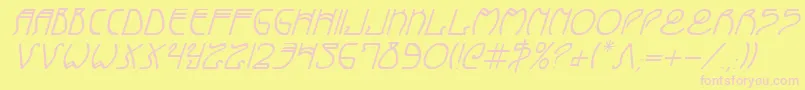 Coydecoi-Schriftart – Rosa Schriften auf gelbem Hintergrund