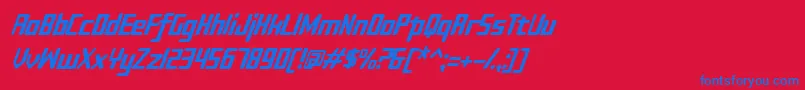 Шрифт Sujeta Italic – синие шрифты на красном фоне
