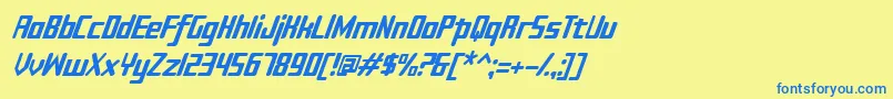 Sujeta Italic Font – Blue Fonts on Yellow Background
