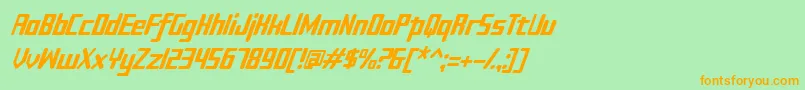 Sujeta Italic Font – Orange Fonts on Green Background