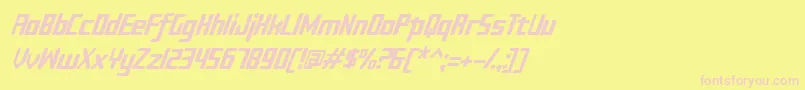 Sujeta Italic Font – Pink Fonts on Yellow Background