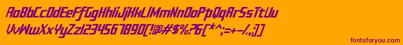 Sujeta Italic Font – Purple Fonts on Orange Background