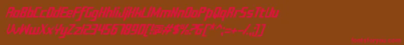Sujeta Italic-fontti – punaiset fontit ruskealla taustalla