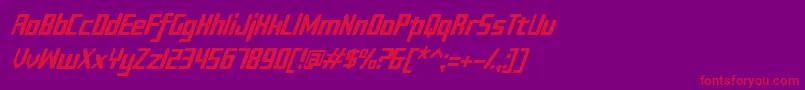 Sujeta Italic Font – Red Fonts on Purple Background