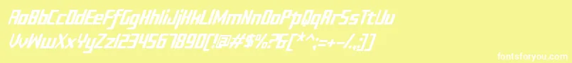 Sujeta Italic Font – White Fonts on Yellow Background