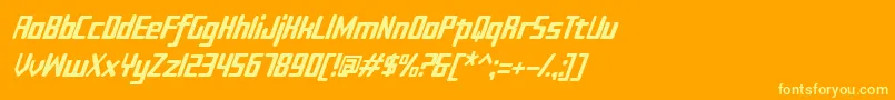 Шрифт Sujeta Italic – жёлтые шрифты на оранжевом фоне