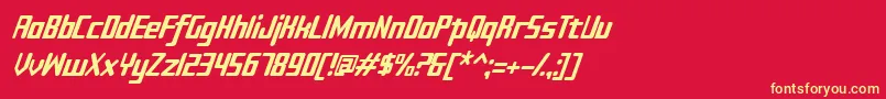 Sujeta Italic-fontti – keltaiset fontit punaisella taustalla