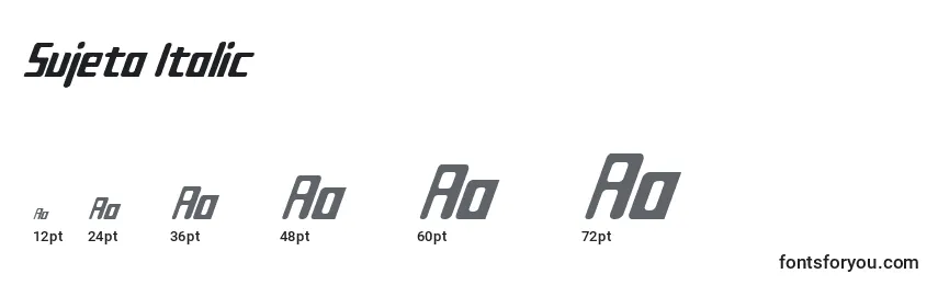 Sujeta Italic Font Sizes