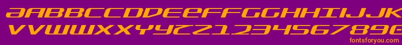 Fonte SdfExpandedItalic – fontes laranjas em um fundo violeta
